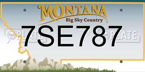 7SE787 Montana License Plate