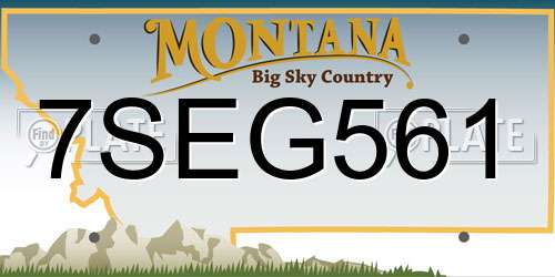 7SEG561 Montana License Plate