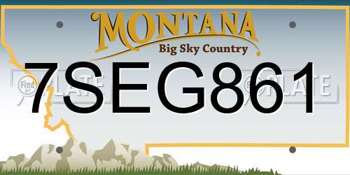 7SEG861 Montana License Plate