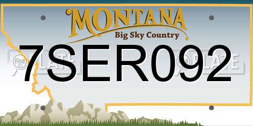 7SER092 Montana License Plate