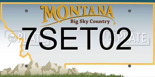 7SET02 Montana License Plate