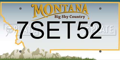 7SET52 Montana License Plate