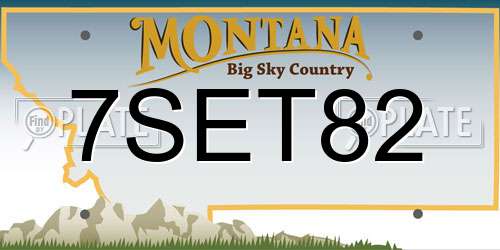 7SET82 Montana License Plate