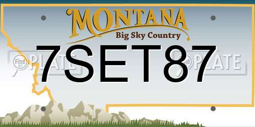 7SET87 Montana License Plate