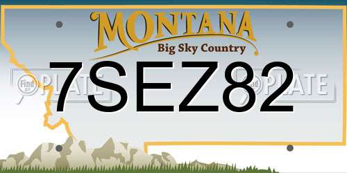 7SEZ82 Montana License Plate
