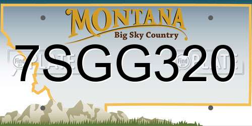 7SGG320 Montana License Plate