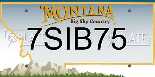 7SIB75 Montana License Plate