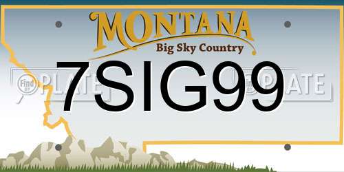 7SIG99 Montana License Plate