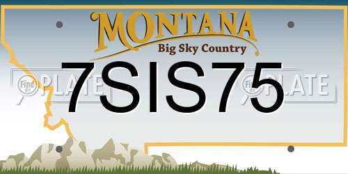 7SIS75 Montana License Plate