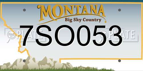 7SO053 Montana License Plate