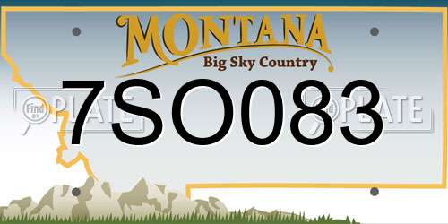 7SO083 Montana License Plate