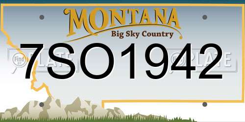 7SO1942 Montana License Plate
