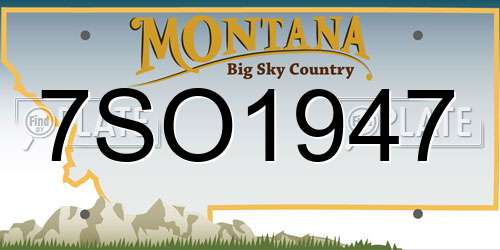7SO1947 Montana License Plate