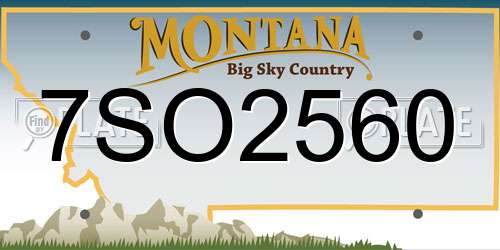 7SO2560 Montana License Plate