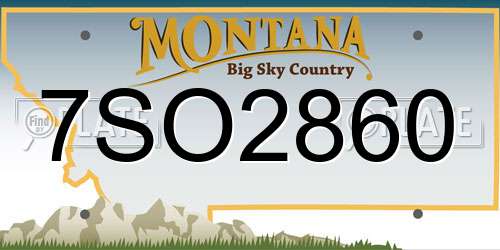 7SO2860 Montana License Plate