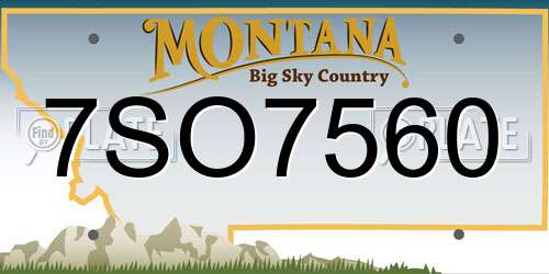 7SO7560 Montana License Plate