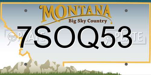 7SOQ53 Montana License Plate