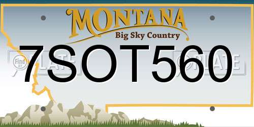7SOT560 Montana License Plate