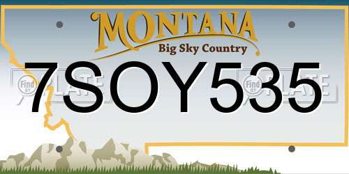 7SOY535 Montana License Plate