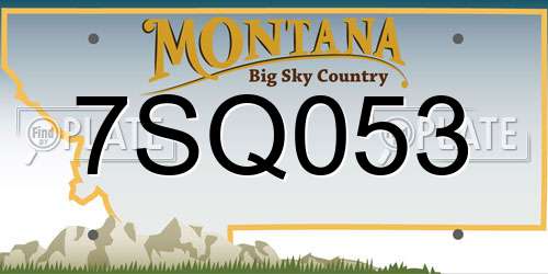 7SQ053 Montana License Plate