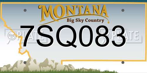 7SQ083 Montana License Plate
