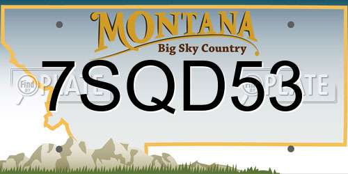 7SQD53 Montana License Plate
