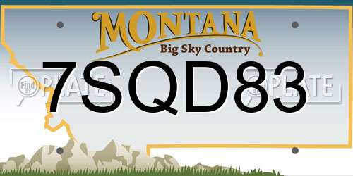 7SQD83 Montana License Plate