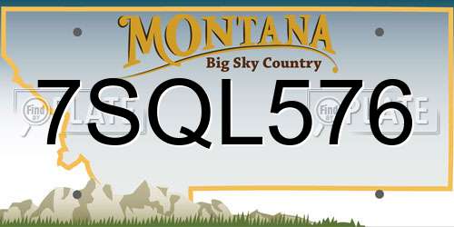7SQL576 Montana License Plate