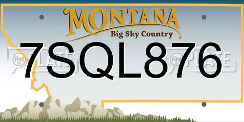 7SQL876 Montana License Plate