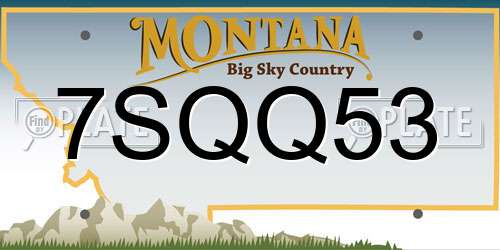 7SQQ53 Montana License Plate