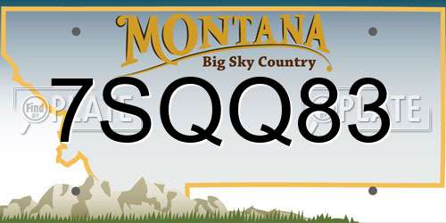 7SQQ83 Montana License Plate