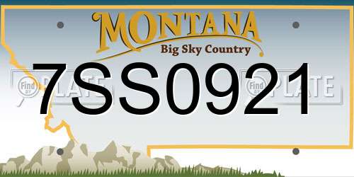 7SS0921 Montana License Plate