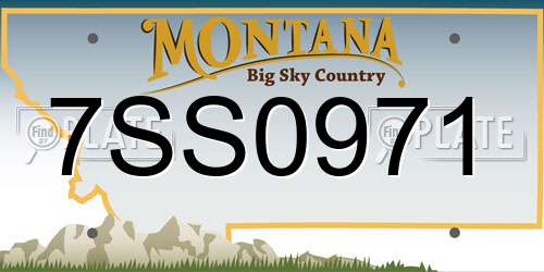 7SS0971 Montana License Plate