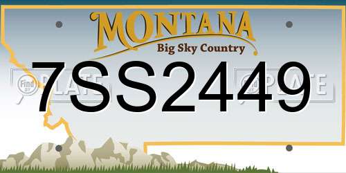 7SS2449 Montana License Plate