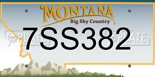 7SS382 Montana License Plate