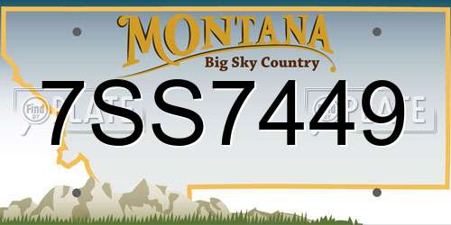 7SS7449 Montana License Plate