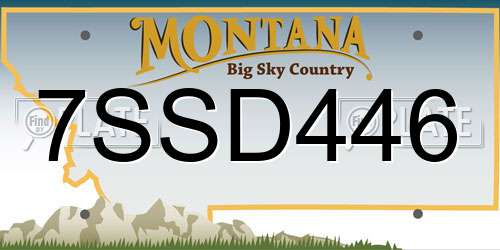 7SSD446 Montana License Plate