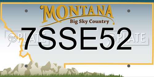7SSE52 Montana License Plate