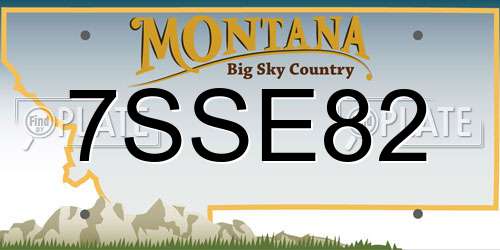 7SSE82 Montana License Plate