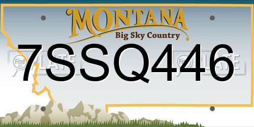 7SSQ446 Montana License Plate