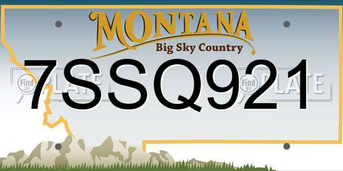 7SSQ921 Montana License Plate