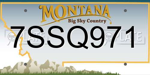 7SSQ971 Montana License Plate