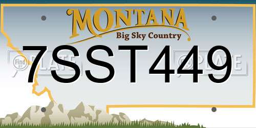 7SST449 Montana License Plate