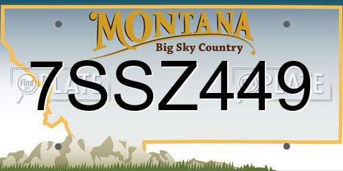 7SSZ449 Montana License Plate