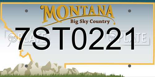 7ST0221 Montana License Plate