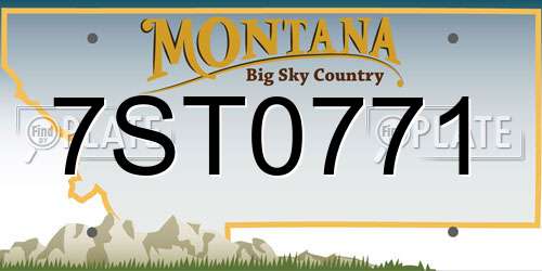 7ST0771 Montana License Plate