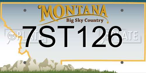7ST126 Montana License Plate