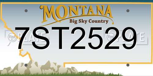 7ST2529 Montana License Plate