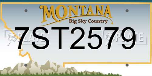 7ST2579 Montana License Plate