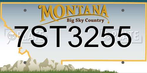 7ST3255 Montana License Plate